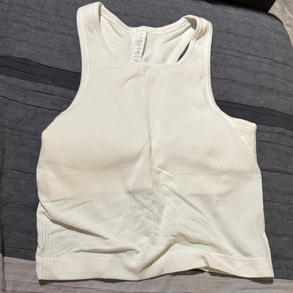 lululemon athletica Cream Ribbed Racerback Tank